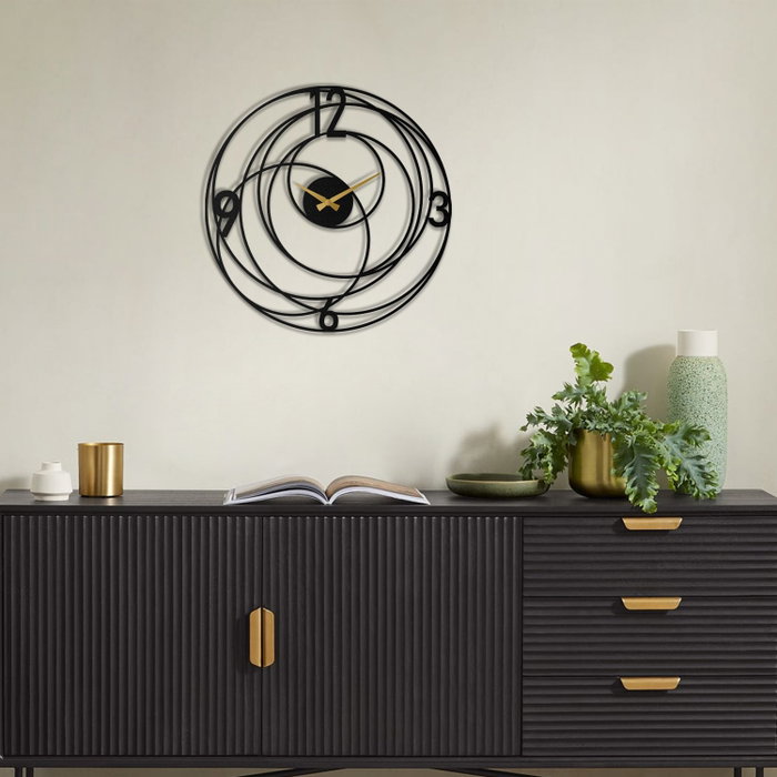 Wallity Big Bang Metal Wall Clock - APS027 Negro